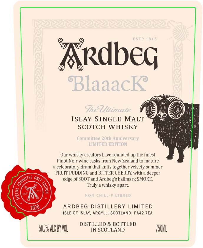 Ardbeg Blaaack Committee Edition - Front Label
