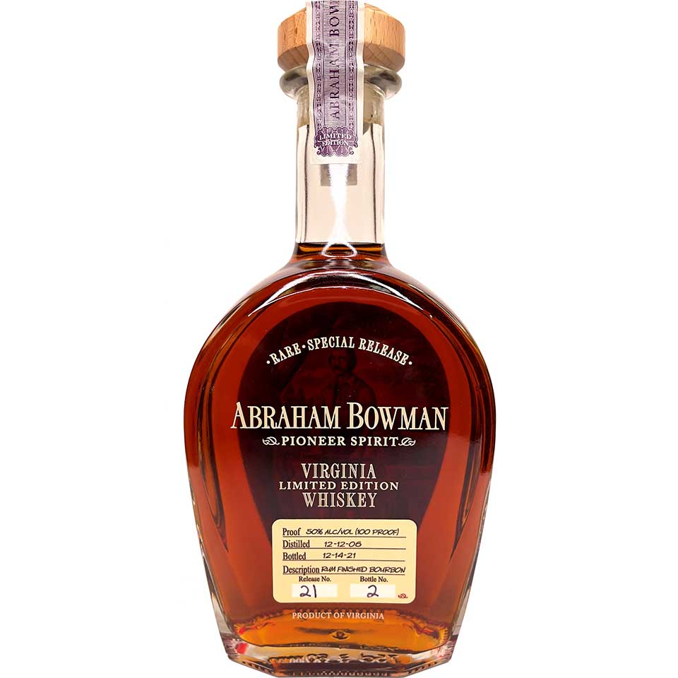 Abraham Bowman 15 Year Old Rum Finished Bourbon