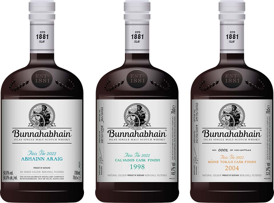 Bunnahabhain Fèis Ìle 2022 Limited Edition Bottlings