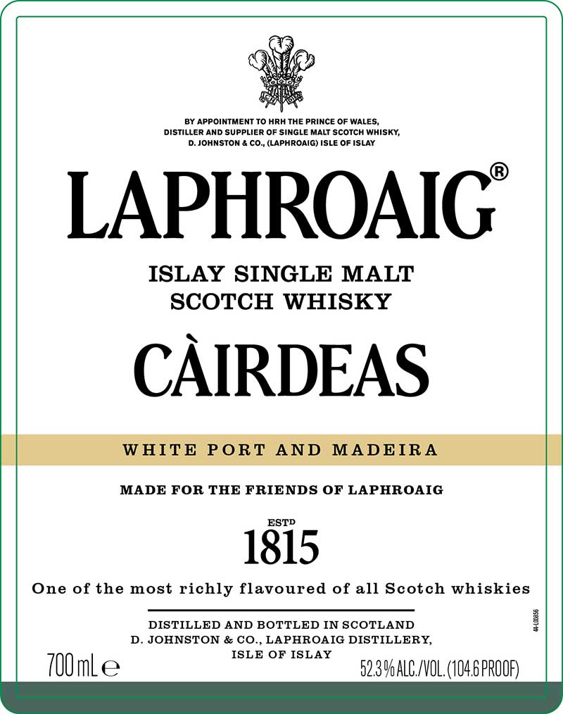 Laphroaig Càirdeas White Port and Madeira - Front Label