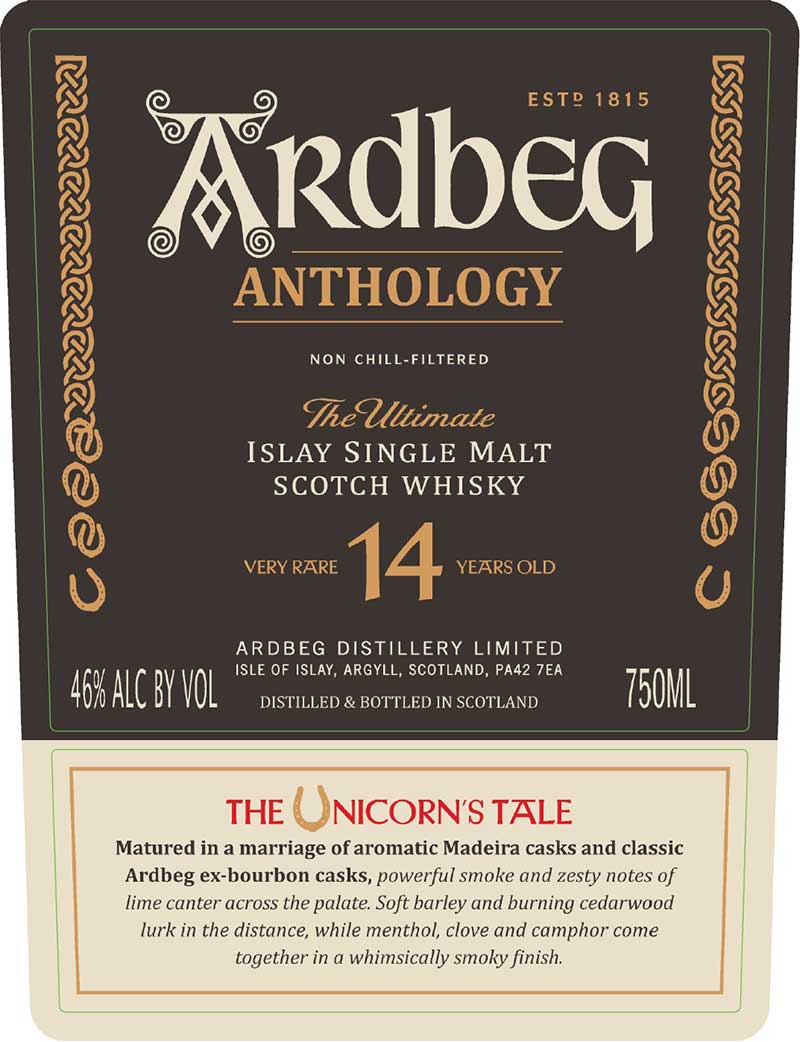 Ardbeg Anthology 14 Year Old The Unicorn's Tale - Front Label