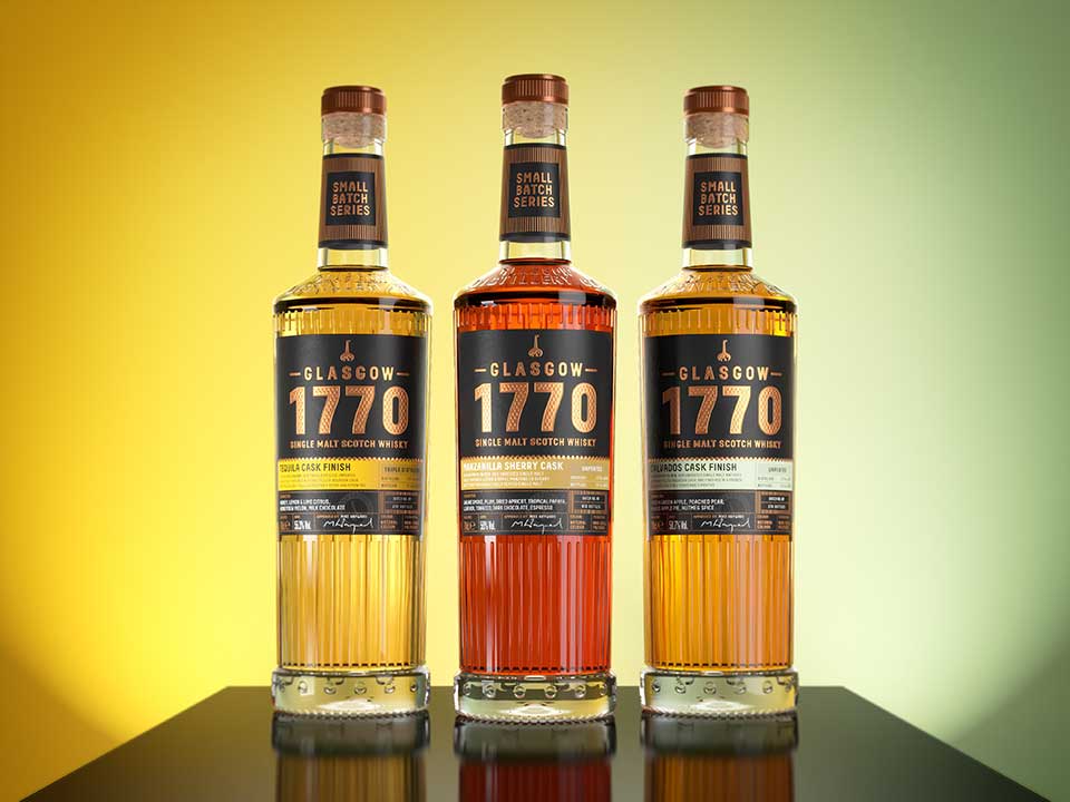 Glasgow 1770 Small Batch Series - Tequila Cask Finish, Manzanilla Sherry Cask, and Calvados Cask Finish