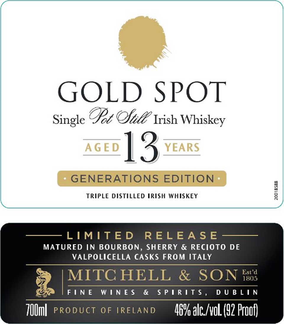 Gold Spot 13 Year Old Generations Edition - Front Label
