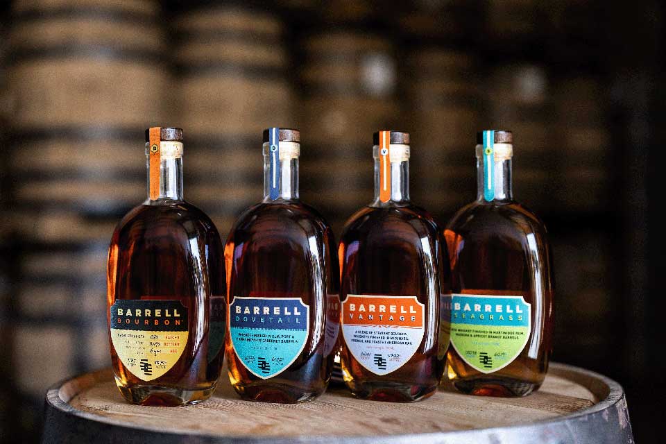 Barrell Craft Spirits Portfolio: Barrell Bourbon, Dovetail, Vantage, and Seagrass.