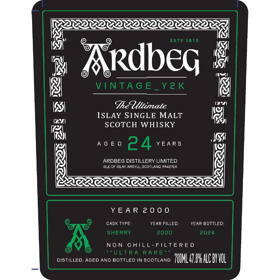Ardbeg Vintage_Y2K Aged 24 Years - Front Label