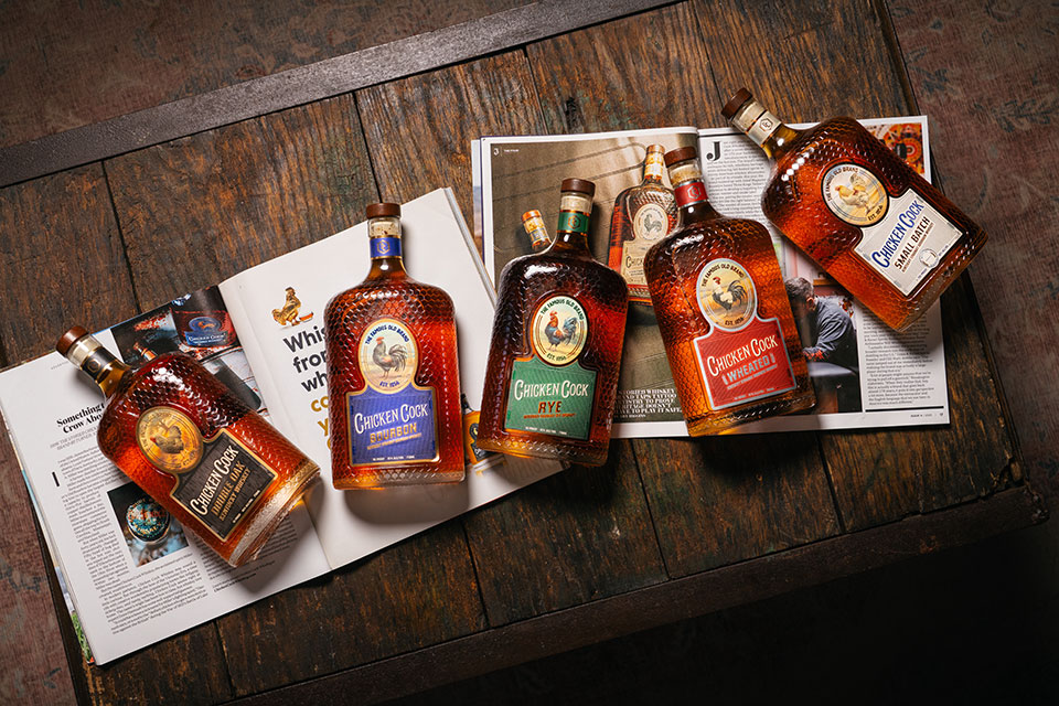 Chicken Cock Whiskey Core Collection Label Refresh